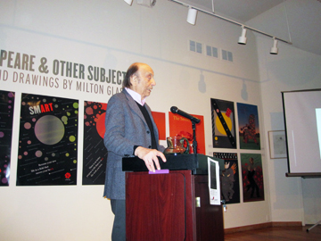 Milton Glaser speaking at the Woodstock Artist Association Museum, Woodstock, NY